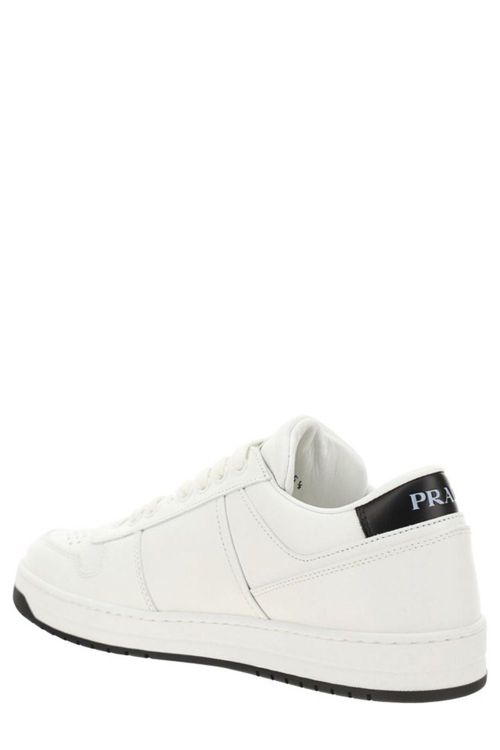 PRADA Black and White Leather Low Top Sneakers for Men