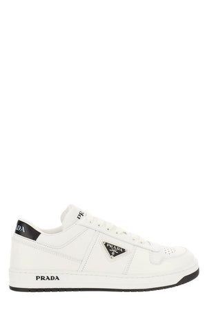 PRADA Black and White Leather Low Top Sneakers for Men