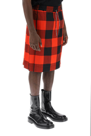 Elegant Checkered Wool Kilt for Men - Knee-Length Pleated Skirt by Vivienne Westwood