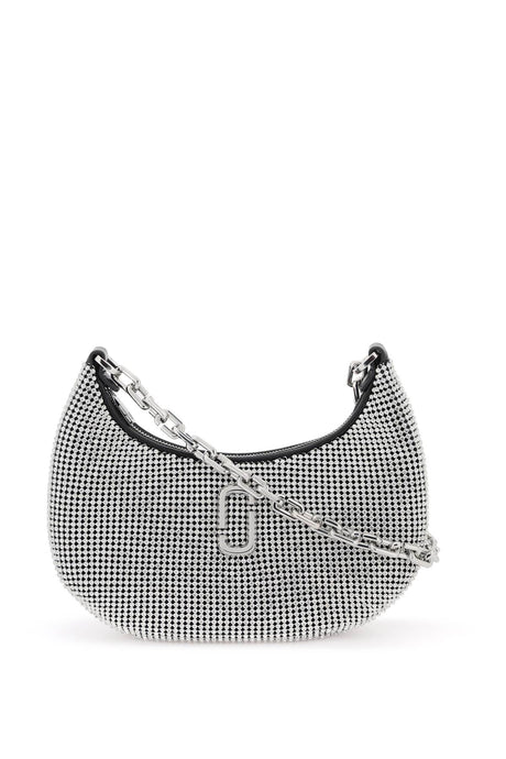 MARC JACOBS Chic Neutral Mini Curve Shoulder Bag with Rhinestone Details for Women