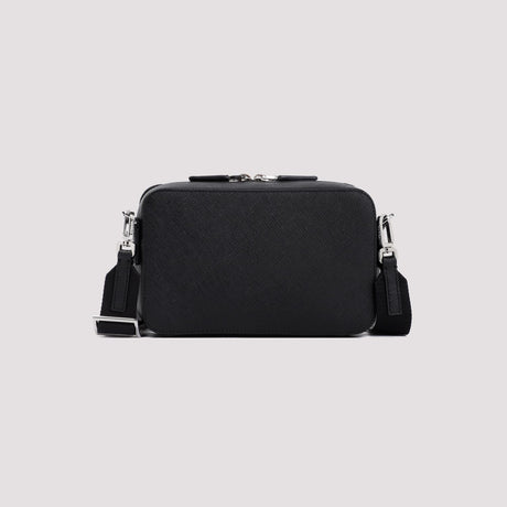 PRADA mens Black Leather Crossbody Bag - SS24 Collection