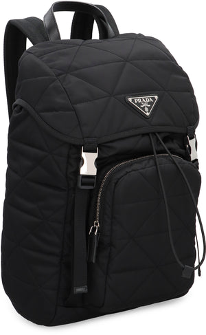 PRADA Sleek Black Re-Nylon Backpack for Men - FW23 Collection