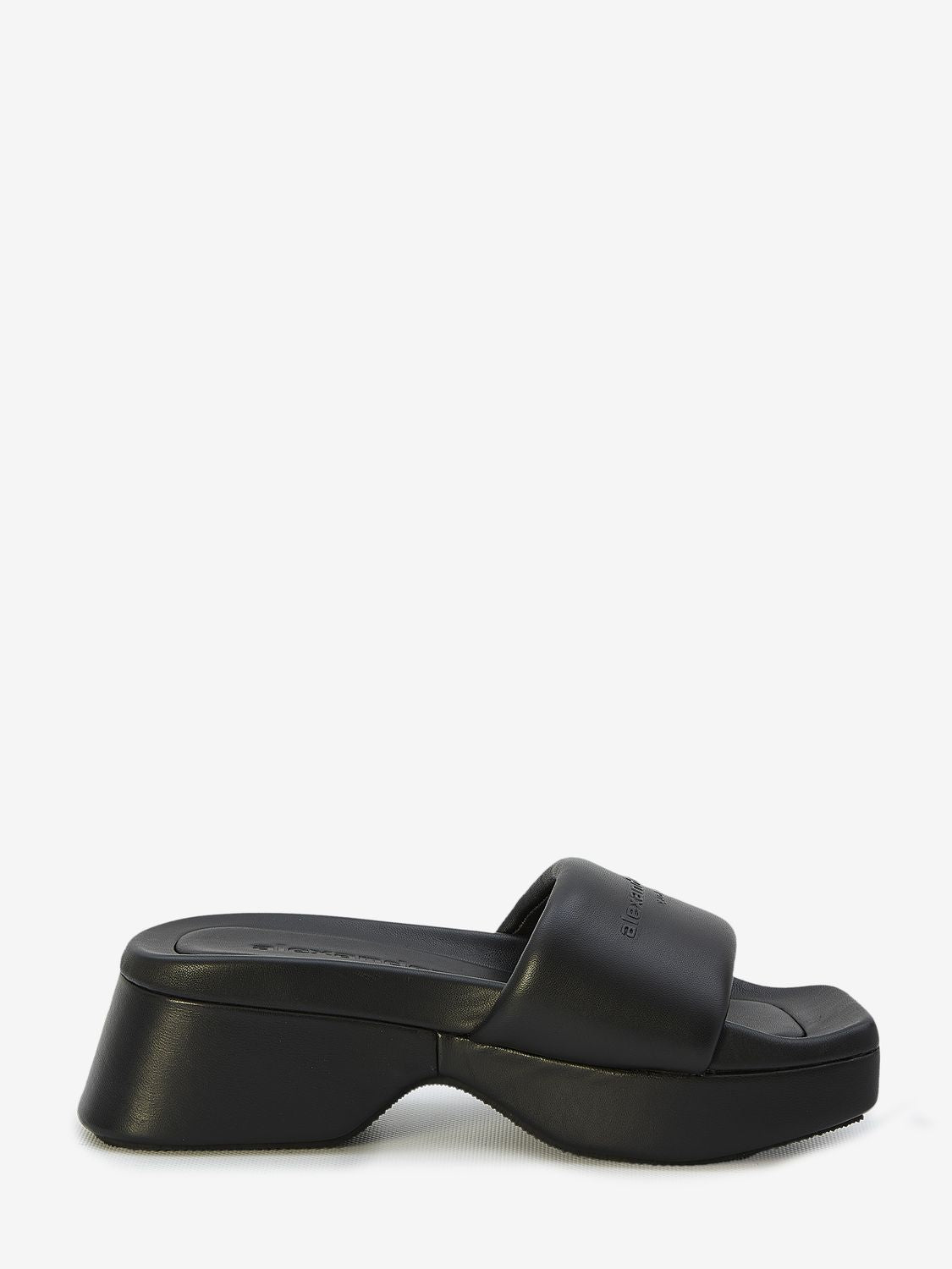 ALEXANDER WANG Sleek Leather Flat Sandals for Women - Black