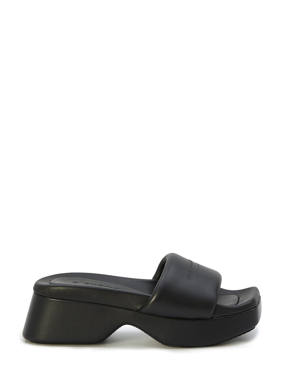 ALEXANDER WANG Sleek Leather Flat Sandals for Women - Black