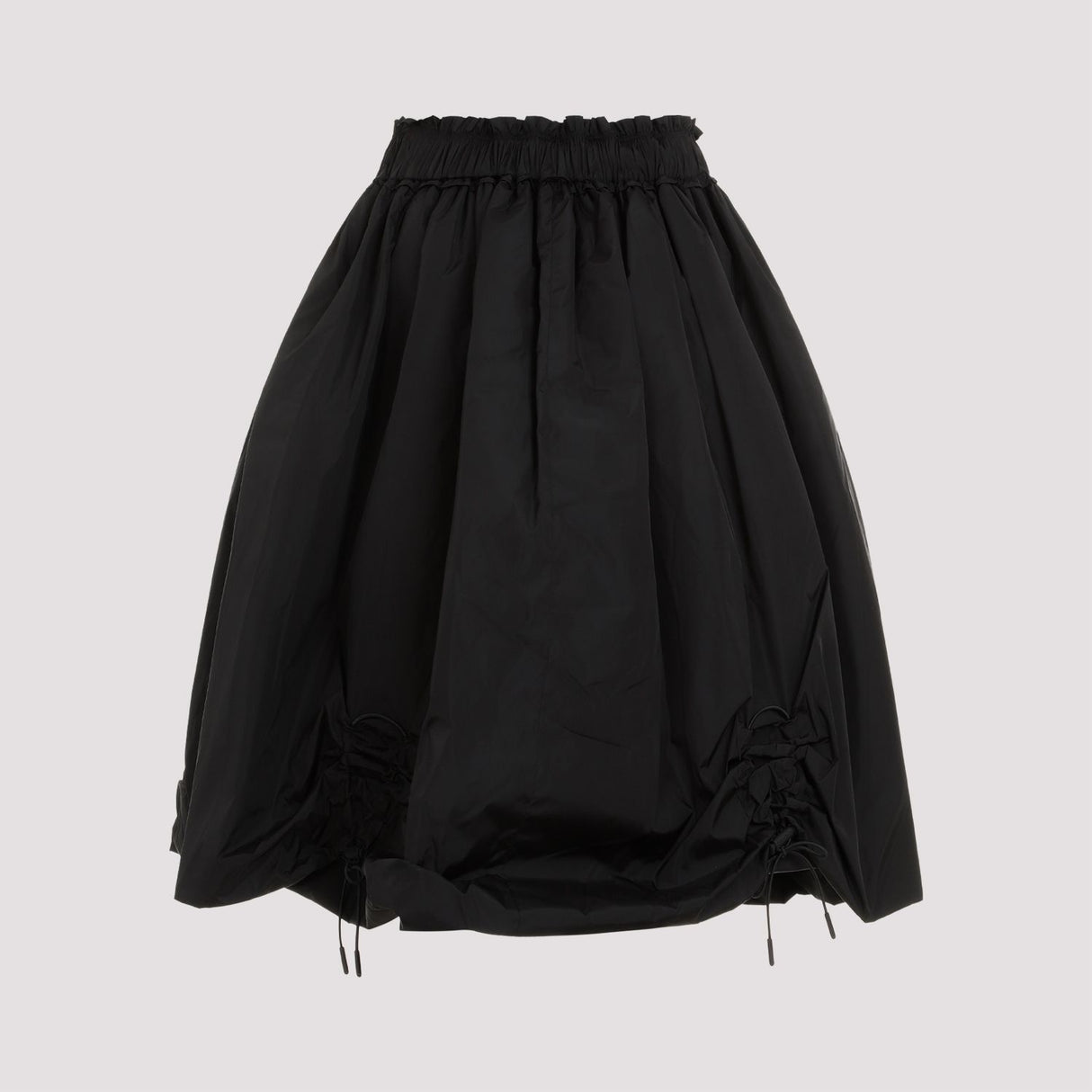 SIMONE ROCHA Elasticated Ruching Midi Skirt - Women's Black Polyamide Skirt for SS24