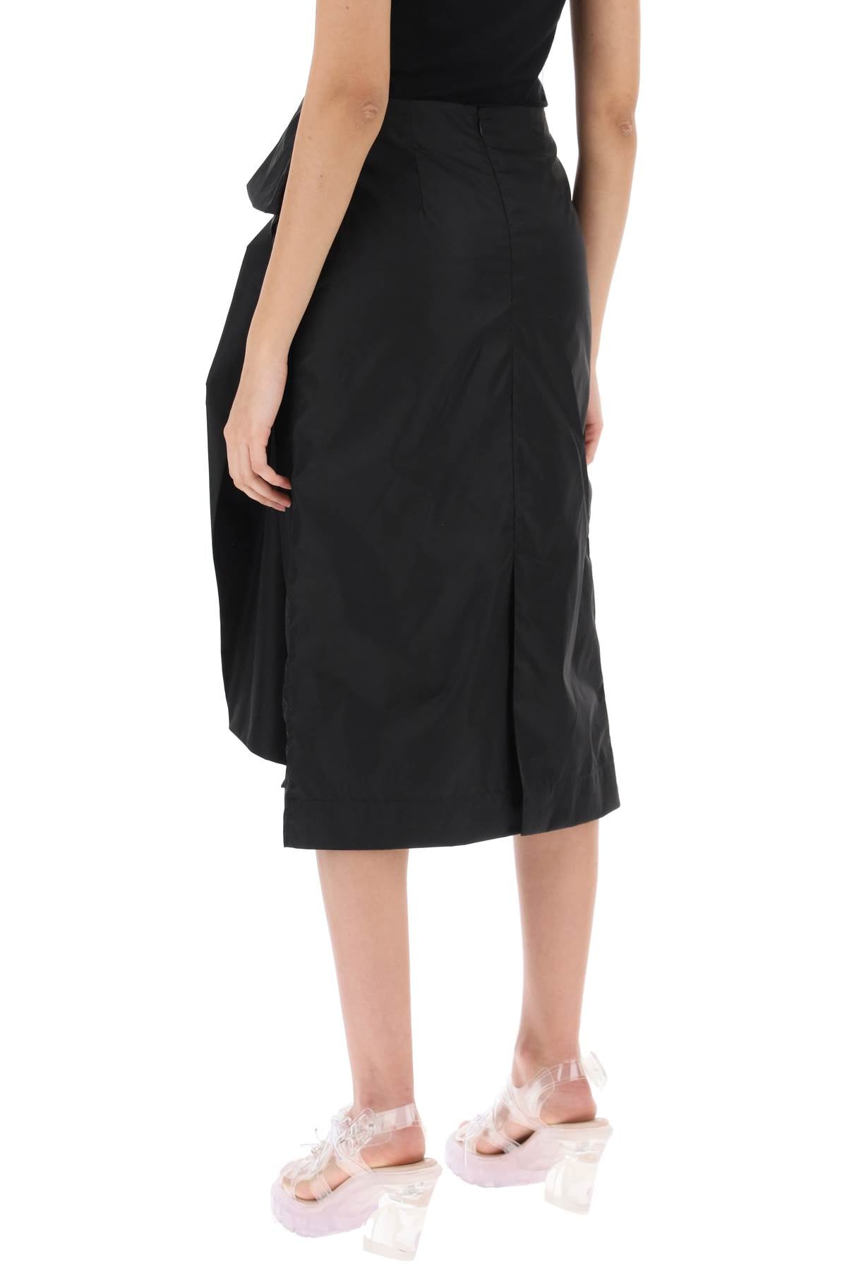 SIMONE ROCHA Pressed Rose Pencil Skirt in Black for Women - SS24 Collection