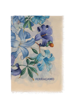 FERRAGAMO Luxurious Cashmere Stole with Hibiscus Print