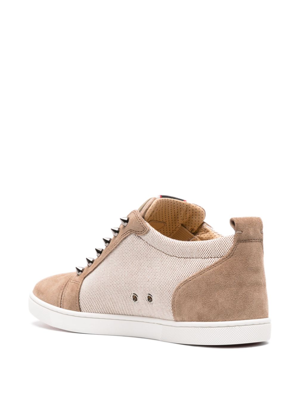 CHRISTIAN LOUBOUTIN Brown Low-Top Sneakers for Men, with Spike Stud Detailing and Logo Patch