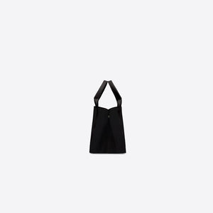 BALENCIAGA Black Cotton-Calfskin Blend Mini Tote Handbag for Women, FW24