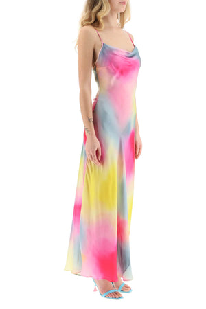 MSGM Multicolor Satin Maxi Dress for Women - SS23 Collection