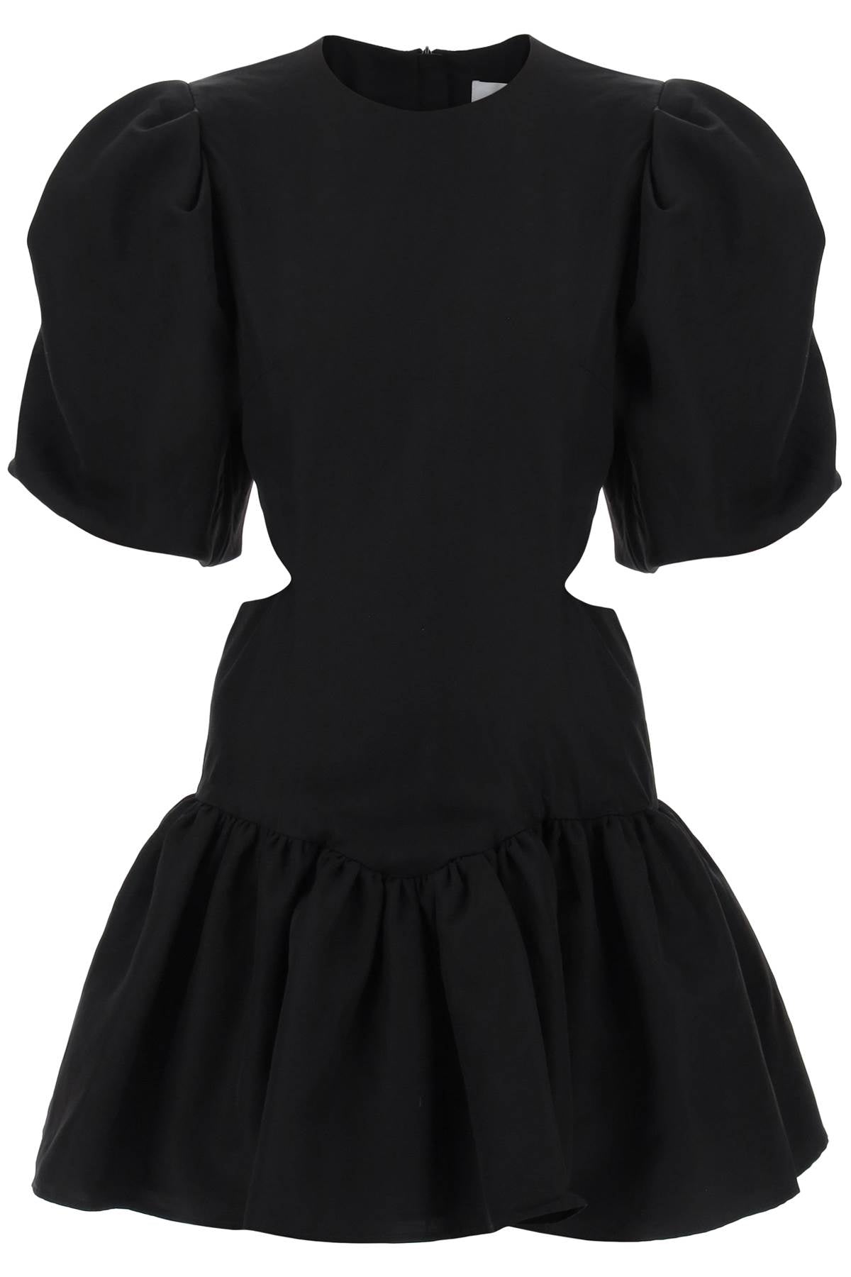 MSGM Chic Black Mini Dress with Balloon Sleeves and Cut-Outs for Women