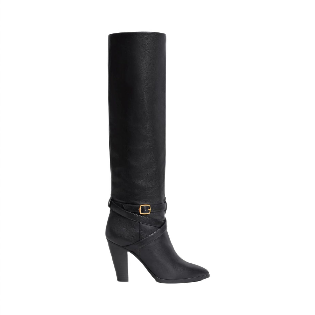 CELINE Wiltern Boots in Soft Black Calfskin with Straps Detailing - Women's