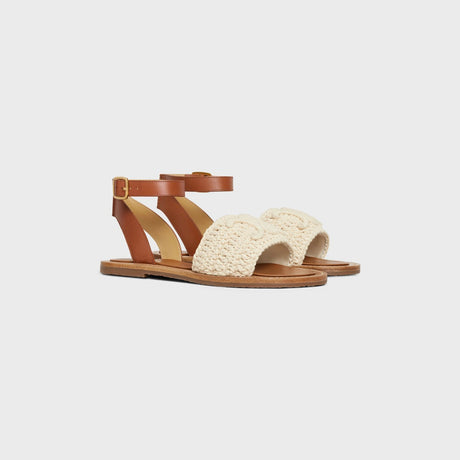 CELINE Beige/Tan Calfskin Sandals for Women - SS24 Collection