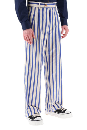 VIVIENNE WESTWOOD Striped Organic Cotton Pants for Men - SS23 Collection