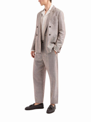 Textured Brown Men's Pants, SS24 Collection