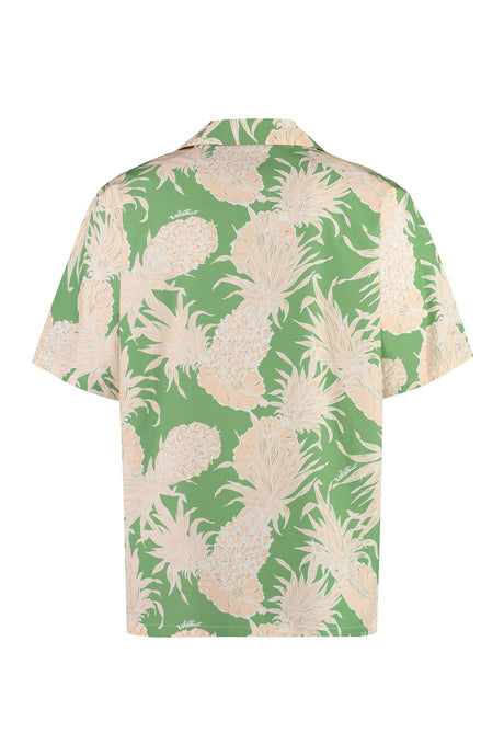 VALENTINO Men's Printed Cotton Shirt with Lapel Collar, Front Pocket, and Pineapple Print for FW23