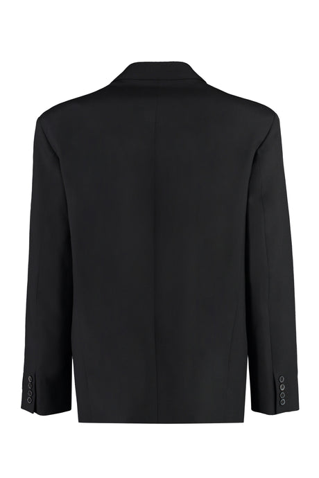 男士黑色雙排釦羊毛西裝外套 - FW23系列