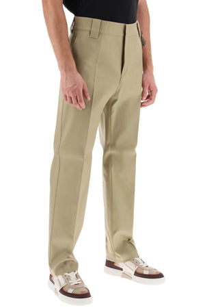 VALENTINO Beige Cotton Gabardine Trousers for Men - Fall/Winter 2024 Collection