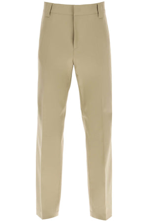 VALENTINO Beige Cotton Gabardine Trousers for Men - Fall/Winter 2024 Collection