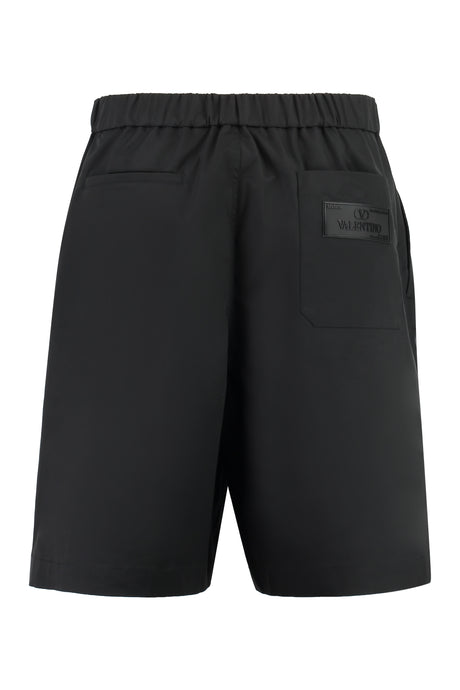 VALENTINO Black Nylon Bermuda Shorts for Men - Fall/Winter 2024 Collection