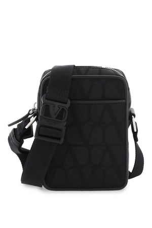 VALENTINO Black Nylon Messenger Handbag for 2024 FW Season