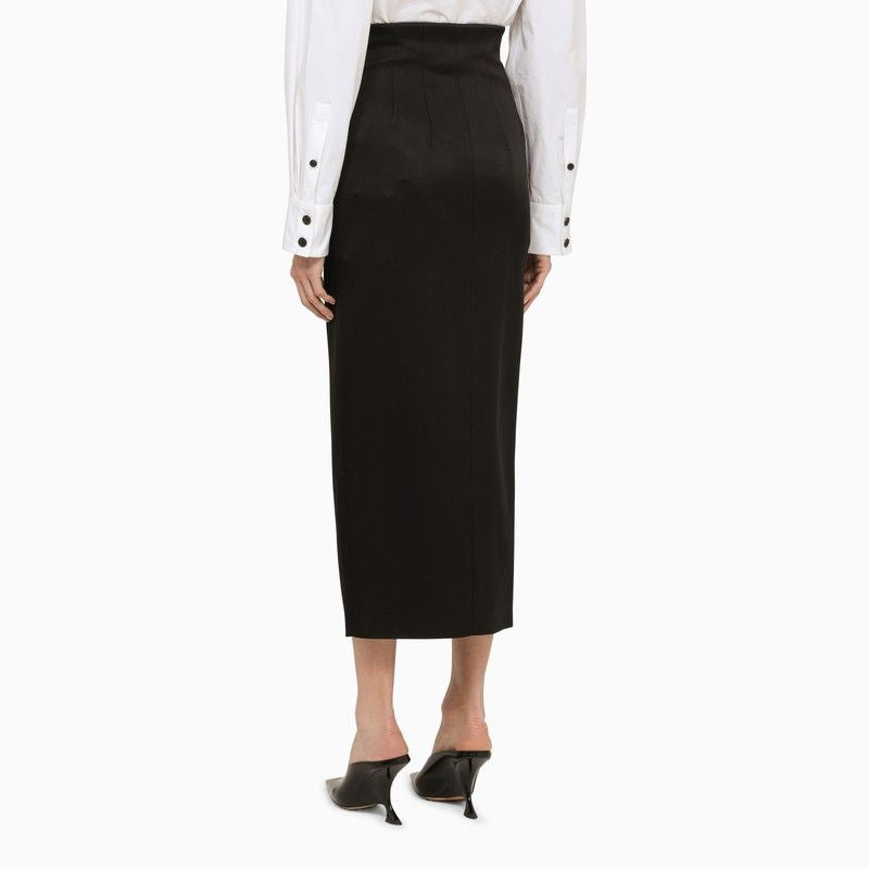 KHAITE Black Ruddy Skirt with Zip - SS24 Collection