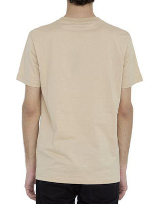 DIOR HOMME Men's Iconic Beige Crewneck T-Shirt in Sea Island Cotton