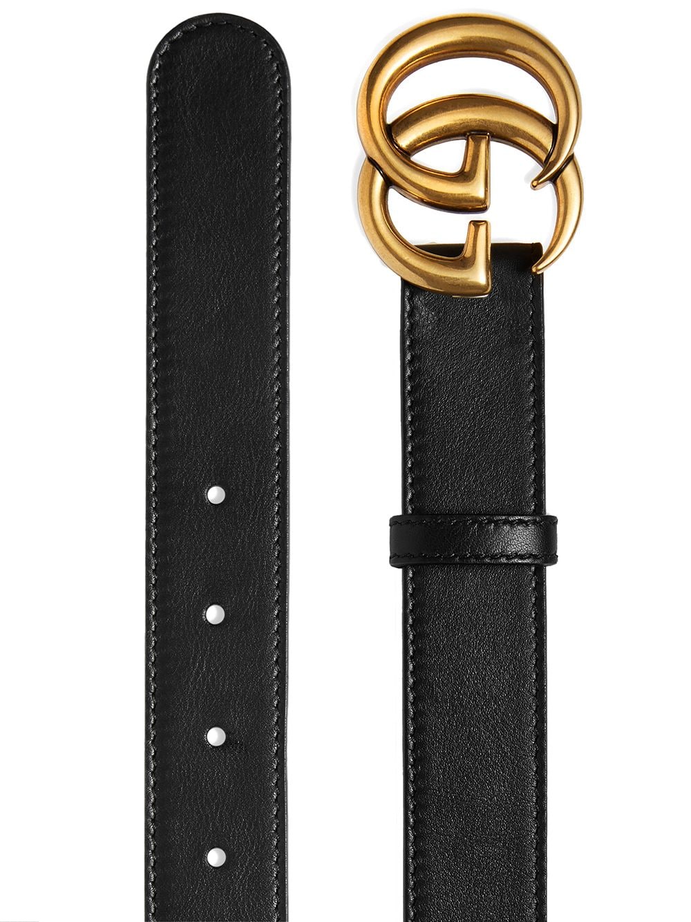 GUCCI Sleek Double Buckle Leather Belt for Men