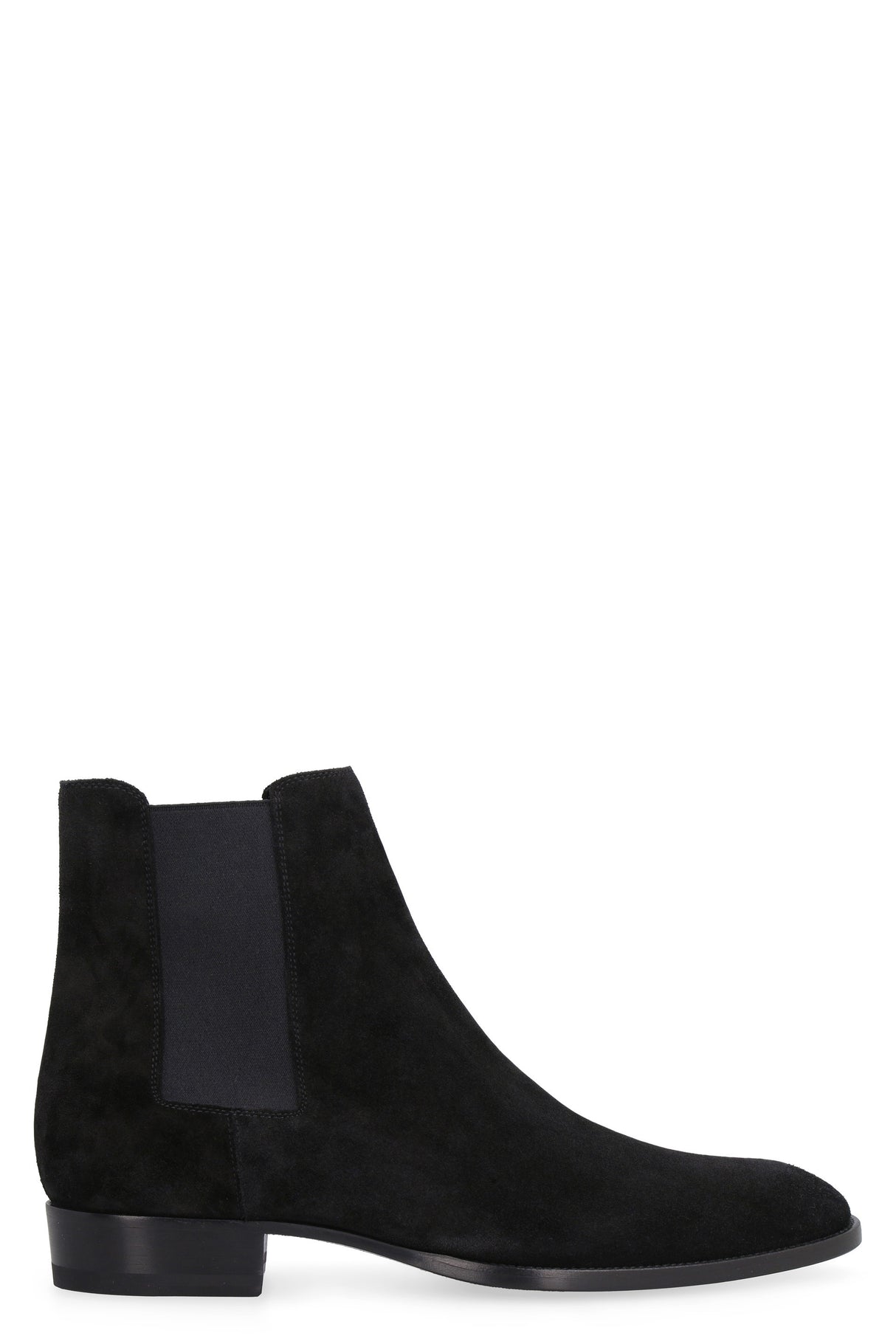 SAINT LAURENT Men's Black Suede Chelsea Boots with Elastic Inserts - 2024 Carryover Collection