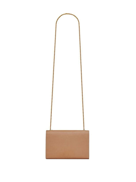 SAINT LAURENT Vintage Brown Gold Shoulder Handbag for Women - FW23 Collection