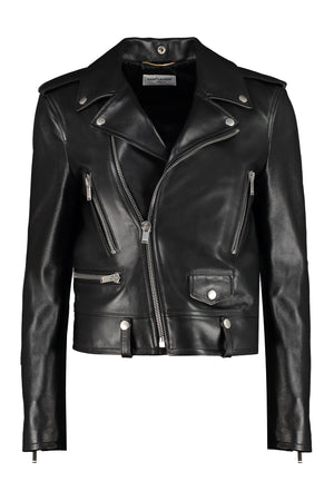 SAINT LAURENT FW23 Women's Black Nappa Leather Moto Jacket