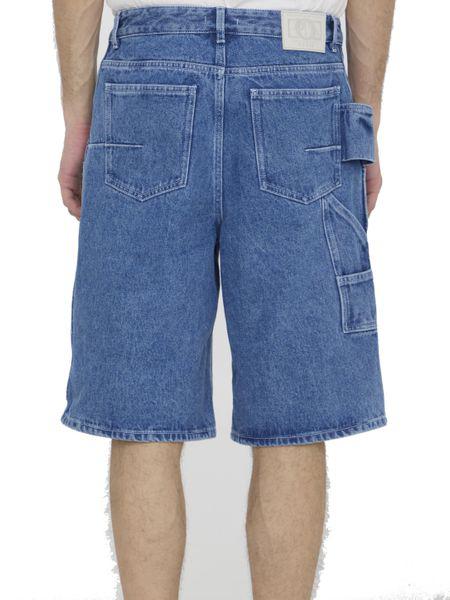 Blue Dior Homme Carpenter-Style Bermuda Shorts with Cannage motif inserts - FW24