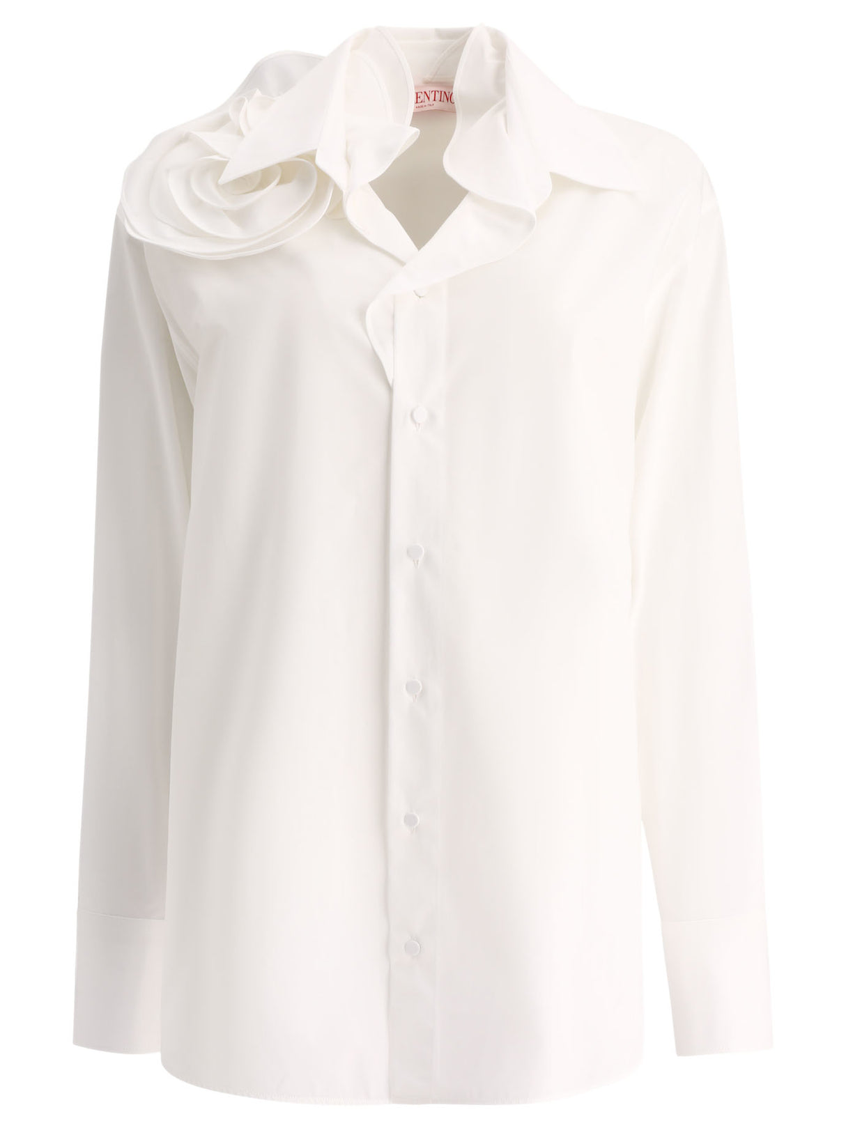 VALENTINO Classic White Cotton Popeline Shirt for Women - SS24 Collection