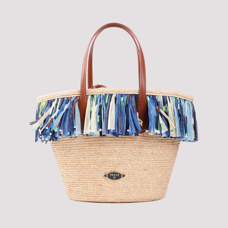 EMILIO PUCCI Beige Straw Handbag for Women - SS24 Collection