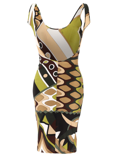 EMILIO PUCCI Green Vivara-Print Dress for Women - SS24 Collection