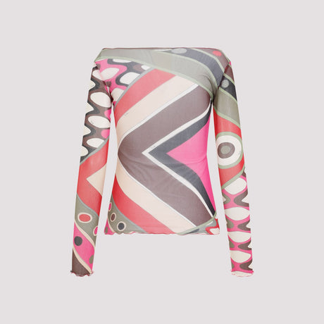 EMILIO PUCCI Multicolored Tulle T-Shirt for Women
