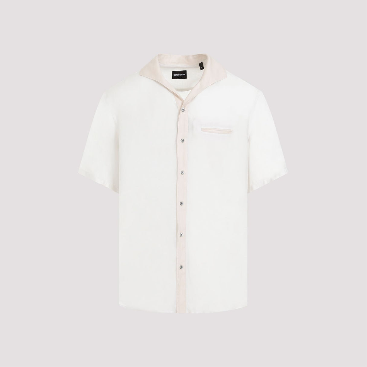 GIORGIO ARMANI White Lyocell and Silk Men's Fashion Shirt for SS24