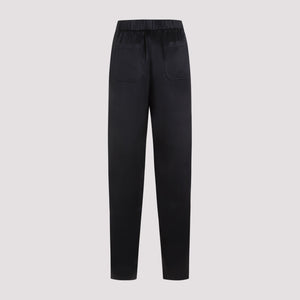 GIORGIO ARMANI Black Silk Pants for Women from the SS24 Collection