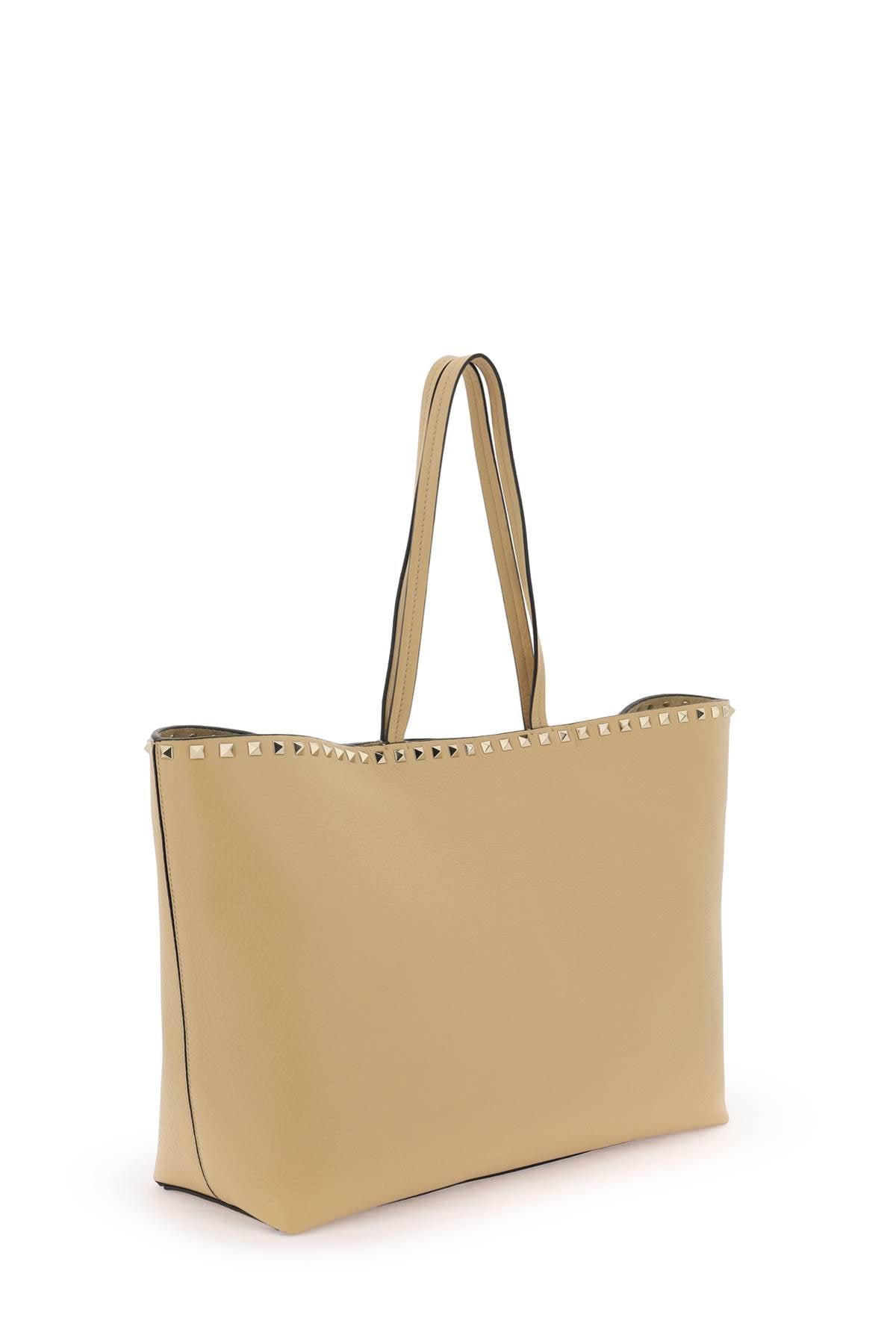 VALENTINO GARAVANI Garnet Calfskin Women's Shopping Handbag in Beige for SS24
