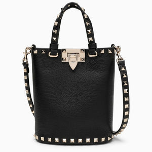 VALENTINO Rockstud Leather Handbag - Black