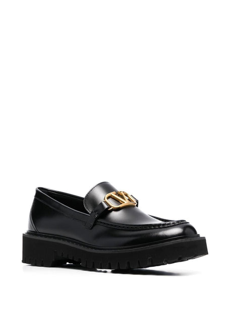 VALENTINO Women's V-Logo Signature Loafers in Black for SS24
