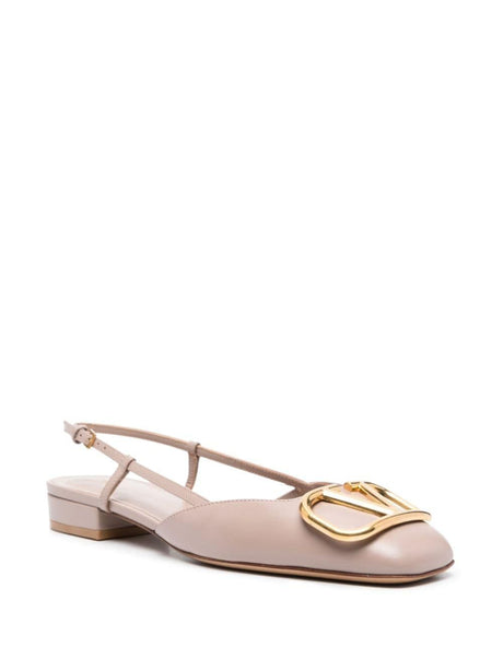Pink VLOGO Signature Slingback 20mm Flats for Women from VALENTINO - SS24 Collection