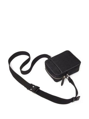 VALENTINO GARAVANI Mini Iconographe Leather Crossbody Bag with VLogo and Palladium Hardware for Men, Black