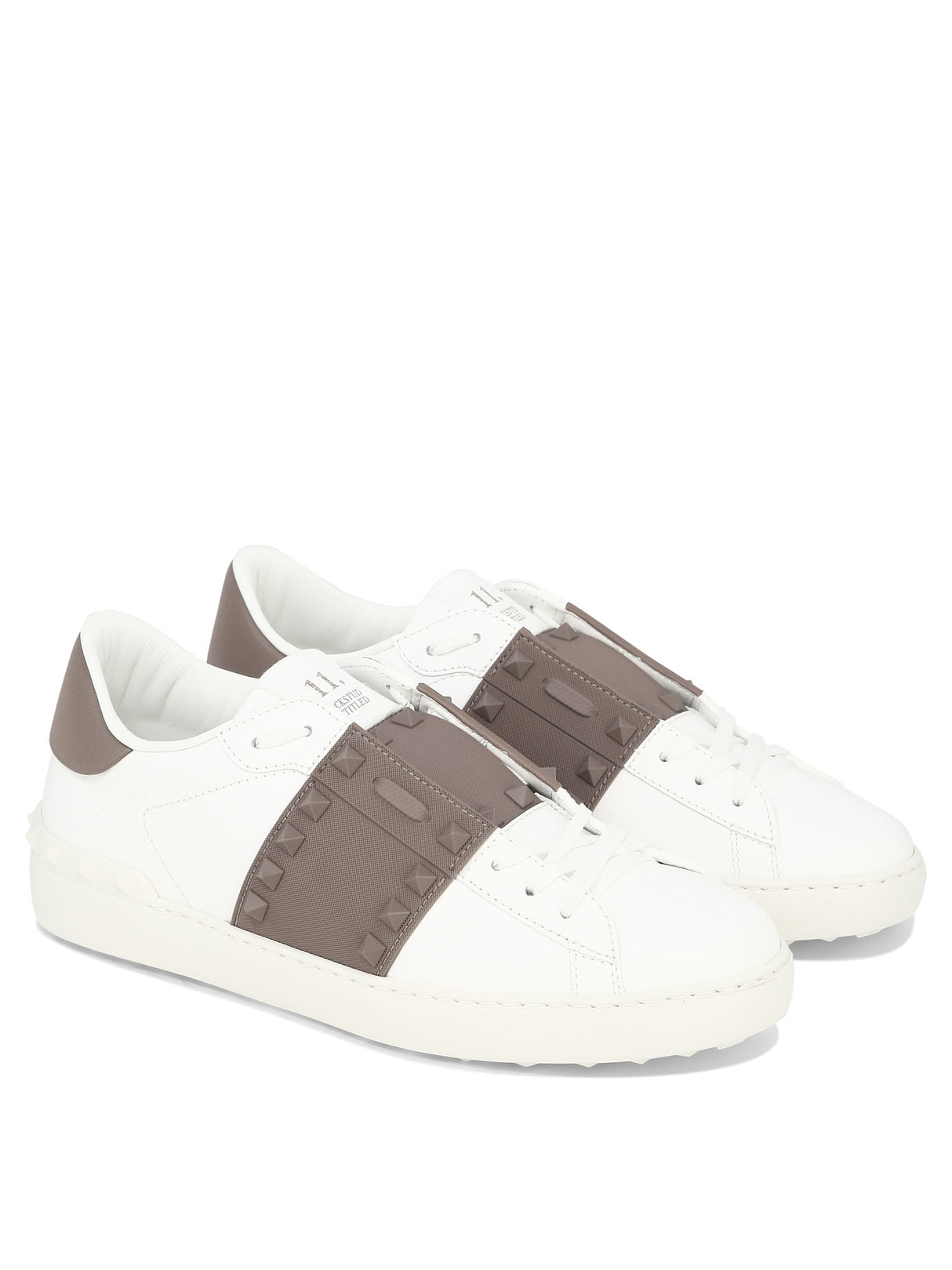 VALENTINO GARAVANI Men's Lace-Up Rockstud Untitled Sneakers in White for SS24