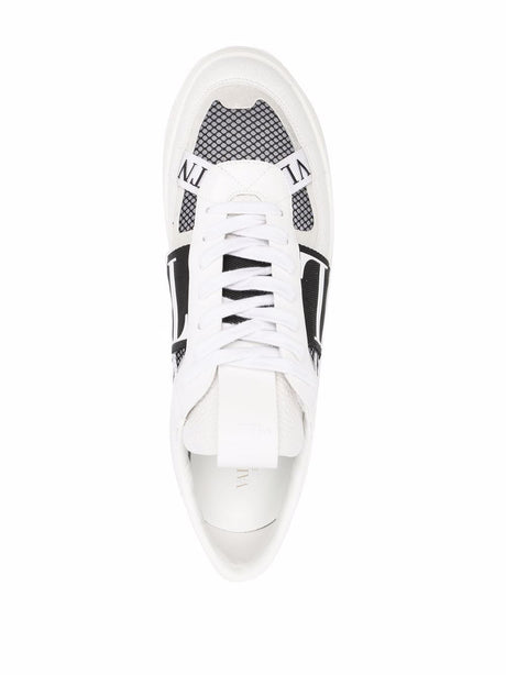 VALENTINO GARAVANI Men's White Leather Panelled Sneaker for SS24