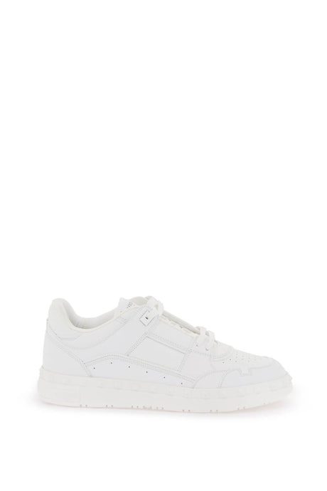 VALENTINO FREEDOTS Leather Low-Top Sneakers - White