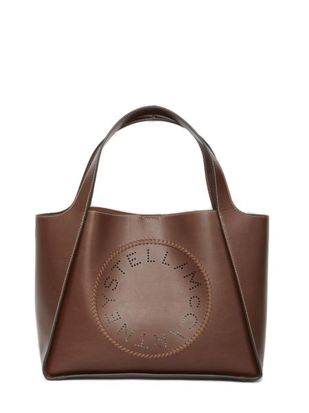 STELLA MCCARTNEY Perforated Tote Handbag for Women - Brown FW23