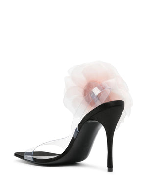 105mm花卉装饰高跟凉鞋