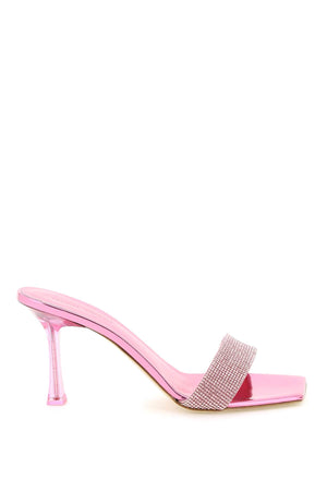 MAGDA BUTRYM Pink Rhinestone Flat Sandals for Women