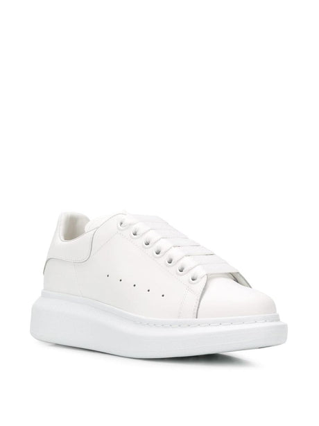 ALEXANDER MCQUEEN White Oversized Leather Low-Top Sneakers for Women